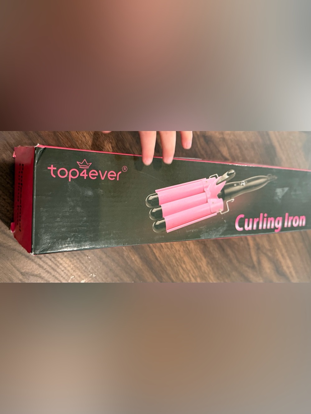 TOP4EVER 3 Barrel Curling Iron 1 Inch Hair Waver Crimper Pink Dual Temperature.